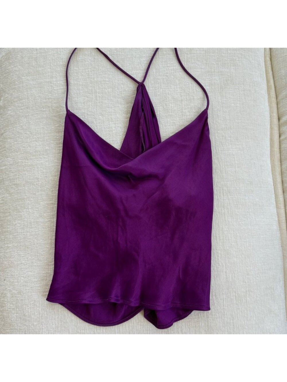 Purple Draped Silky Camisole Top - Picture 2 of 3